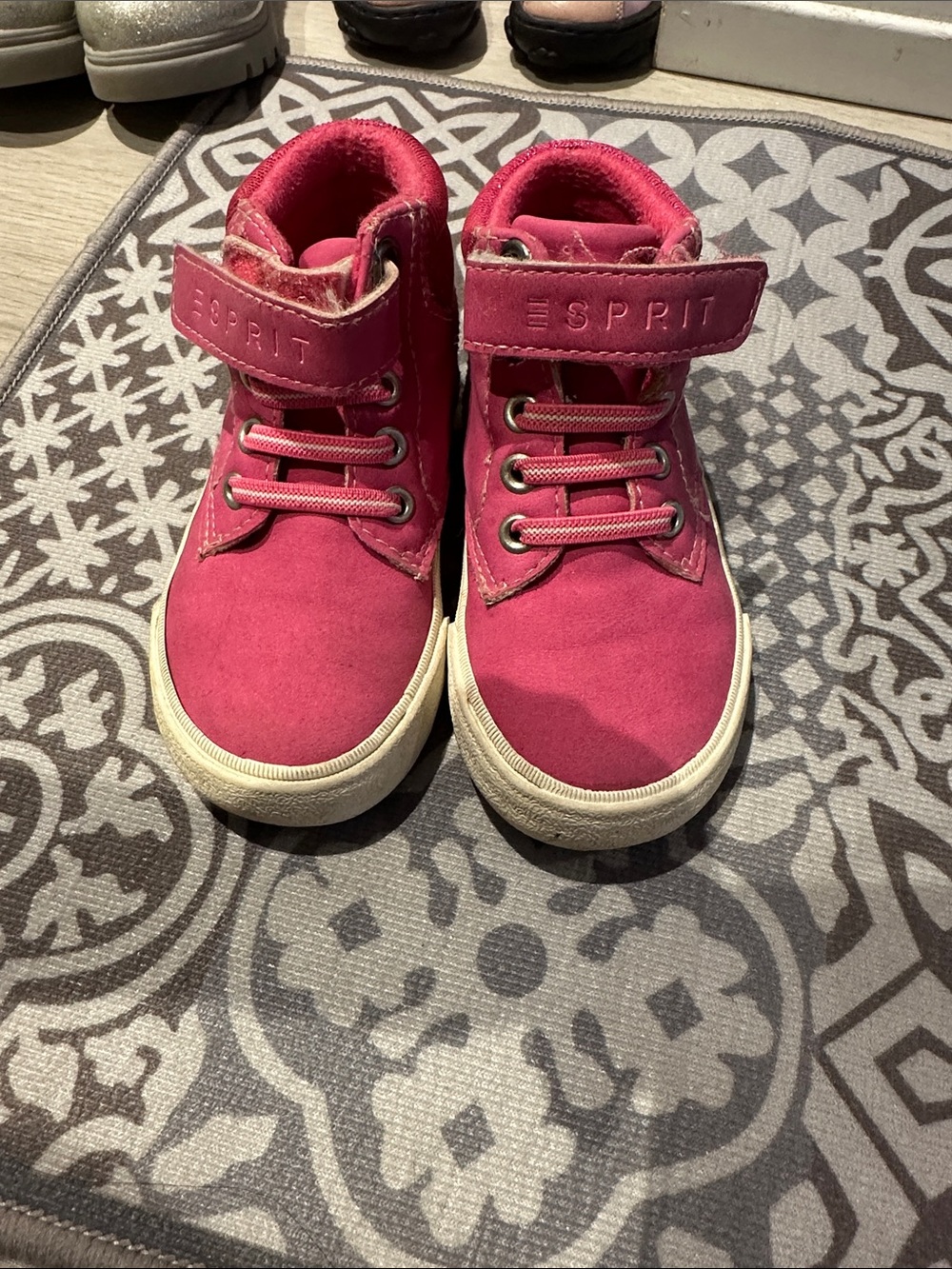 Esprit Kids Bright Pink High-Top Sneakers with Hook & Loop Strap